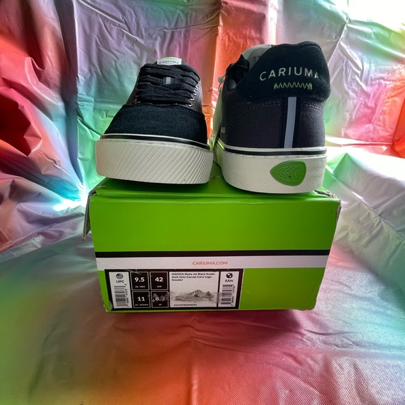 NAICO, skate jet black suede, dark grey canvas, ivory logo shoes. - Picture 3 of 3